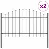 vidaXL Kerti Ker&iacute;t&eacute;s WOERDEN 2 db 170 x 140 cm Porsz&oacute;rt ac&eacute;l Sz&uuml;rke