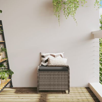 vidaXL szürke polyrattan kerti szék párnával 58 x 46 x 46 cm