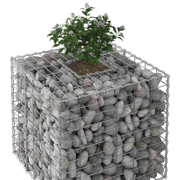 vidaXL Gabion emelt &aacute;gy Ez&uuml;st 60 x 60 x 55 cm Horganyzott ac&eacute;l