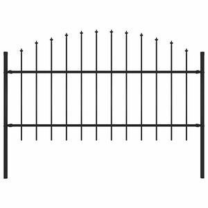 vidaXL fekete ac&eacute;l Woerden kerti ker&iacute;t&eacute;s l&aacute;ndzs&aacute;s tetejű 170 x 125 cm