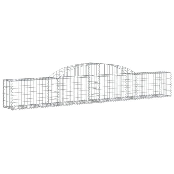 vidaXL 7 db íves horganyzott vas gabion kosár 300x30x40/60 cm