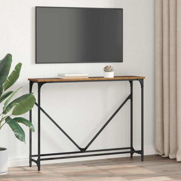 vidaXL Konzolasztal &Ouml;reg fa 102 x 23 x 75 cm Faanyag