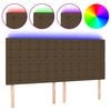 vidaXL s&ouml;t&eacute;tbarna sz&ouml;vet LED-es fejt&aacute;mla 160x5x118/128 cm