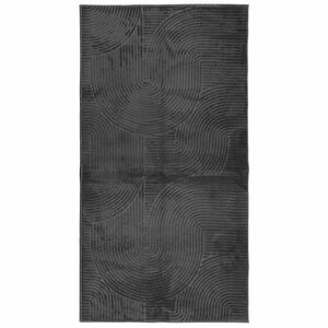 vidaXL IZA antracit r&ouml;vid sz&aacute;l&uacute; skandin&aacute;v st&iacute;lus&uacute; szőnyeg 80x150 cm