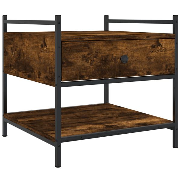 vidaXL füstös tölgy színű szerelt fa dohányzóasztal 50 x 50 x 50 cm