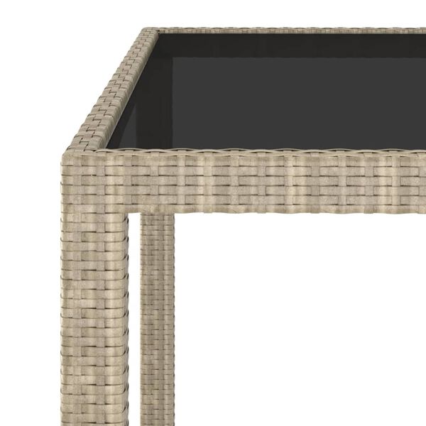 vidaXL b&eacute;zs polyrattan kerti asztal 90 x 90 x 75 cm
