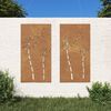 vidaXL 2 db vir&aacute;gmint&aacute;s corten ac&eacute;l kerti fald&iacute;sz 105 x 55 cm