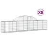 vidaXL 8 db &iacute;ves horganyzott vas gabion kos&aacute;r 200x30x40/60 cm