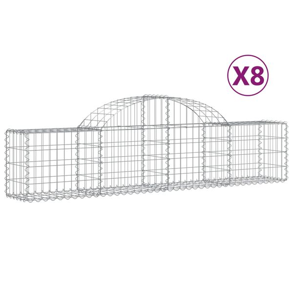 vidaXL 8 db &iacute;ves horganyzott vas gabion kos&aacute;r 200x30x40/60 cm