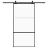 vidaXL fekete ESG &uuml;veg tol&oacute;ajt&oacute; f&eacute;mszerelv&eacute;ny-szettel 102x205 cm