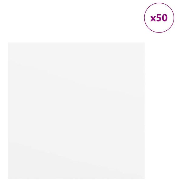 vidaXL Dekor Panelek 50 pcs Feh&eacute;r 30 x 30 x 0.27 cm Faanyag