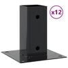 vidaXL 12 db antracit porsz&oacute;rt ac&eacute;l oszlopalapok n&eacute;gyzet alak&uacute; 61x61mm
