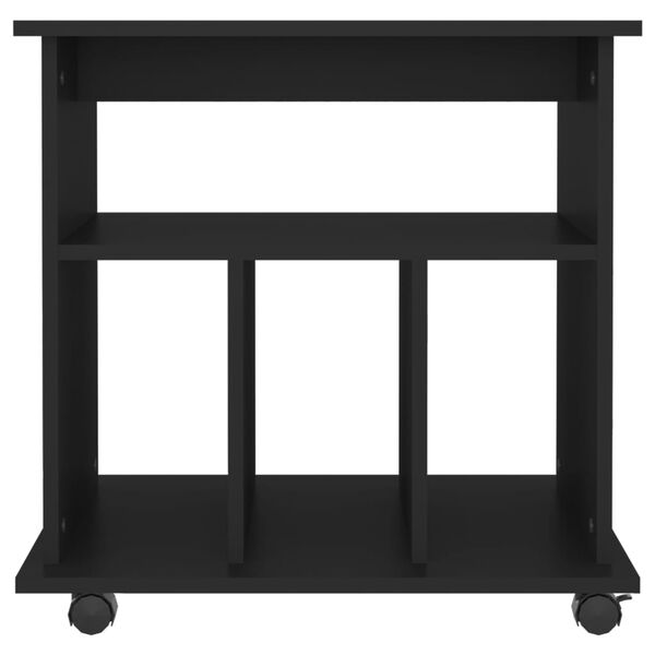 vidaXL fekete szerelt fa kerekes szekrény 60 x 45 x 60 cm