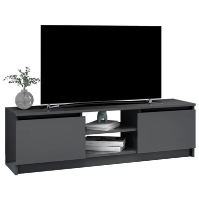 vidaXL magasfényű szürke forgácslap TV szekrény 120 x 30 x 35,5 cm