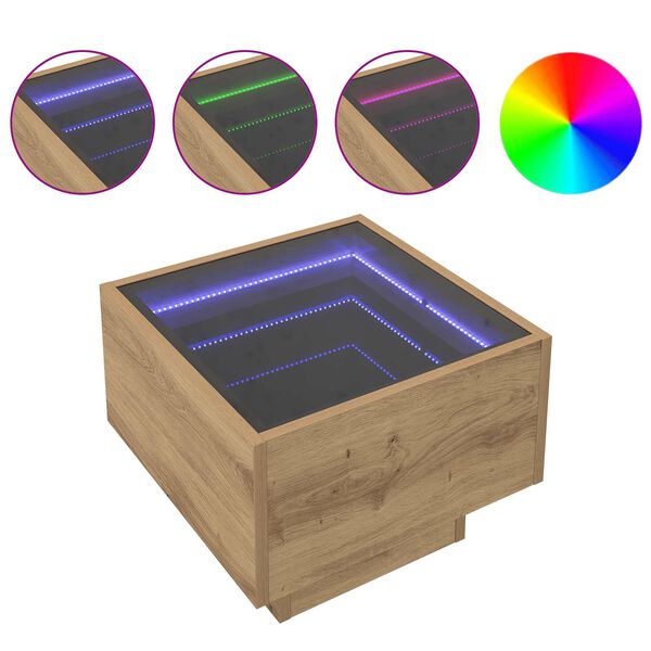 vidaXL Doh&aacute;nyz&oacute;asztal k&eacute;zműves t&ouml;lgy 40 x 40 x 30 cm Faanyag