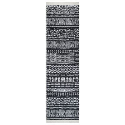 vidaXL fekete-fehér pamutszőnyeg 80 x 300 cm