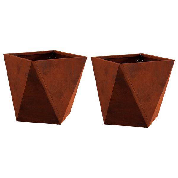 vidaXL N&ouml;v&eacute;nytart&oacute; 2 pcs Rozsd&aacute;s 30 x 30 x 30 cm Időj&aacute;r&aacute;s&aacute;ll&oacute; ac&eacute;l