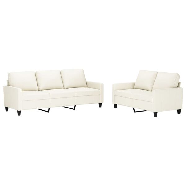 vidaXL 2 r&eacute;szes kr&eacute;msz&iacute;nű műbőr &uuml;lőgarnit&uacute;ra p&aacute;rn&aacute;kkal