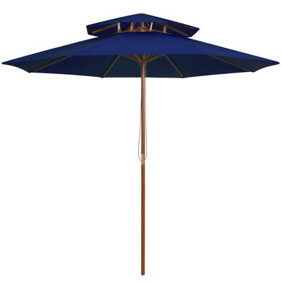 vidaXL kék kétszintes napernyő farúddal 270 cm