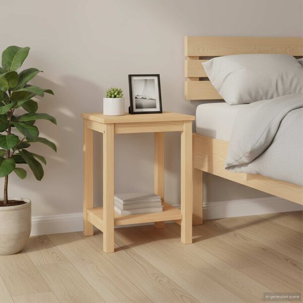 vidaXL világos fa színű tömör fenyőfa éjjeliszekrény 35 x 30 x 47 cm