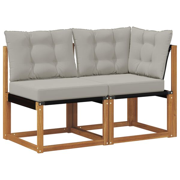 vidaXL K&uuml;lt&eacute;ri k&ouml;z&eacute;pső &eacute;s sarok kanap&eacute; p&aacute;rn&aacute;val 2 Darab Term&eacute;szetes