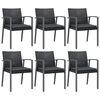 vidaXL 6 db fekete polyrattan kerti sz&eacute;k p&aacute;rn&aacute;val 56,5x57x83 cm