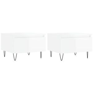 vidaXL 2 db magasf&eacute;nyű feh&eacute;r szerelt fa doh&aacute;nyz&oacute;asztal 50 x 46 x 35 cm