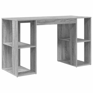 vidaXL Asztal Sz&uuml;rke Sonoma Szerelt Fa 130 x 50.5 x 75 cm