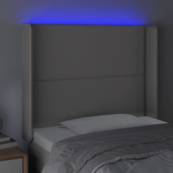 vidaXL sz&uuml;rke műbőr LED-es fejt&aacute;mla 93x16x118/128 cm