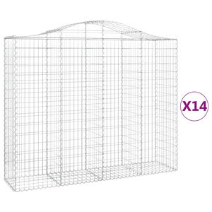 vidaXL 14 db &iacute;ves horganyzott vas gabion kos&aacute;r 200x50x160/180 cm