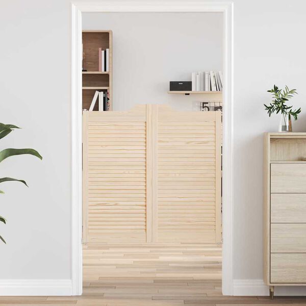 vidaXL t&ouml;m&ouml;rfa fenyőfa lengőajt&oacute;k lamell&aacute;s kialak&iacute;t&aacute;s&uacute; 2 p&aacute;r 100x100cm