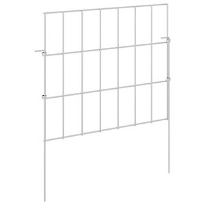 vidaXL Kerti ker&iacute;t&eacute;s kar&oacute;kkal 24 db 35 x 30 cm Horganyzott Ac&eacute;l Ez&uuml;st
