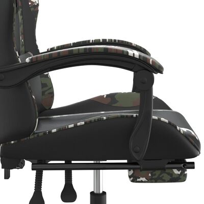 vidaXL fekete és terepszínű műbőr forgó játékszék lábtartóval