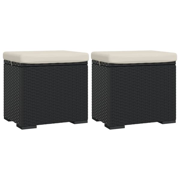 vidaXL 2 db fekete polyrattan zs&aacute;moly p&aacute;rn&aacute;kkal 40 x 30 x 40 cm