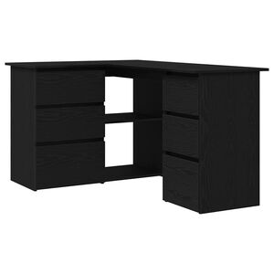 vidaXL Asztal Fekete t&ouml;lgy Szerelt Fa 145 x 100 x 76 cm