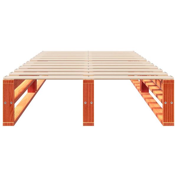 vidaXL viaszbarna t&ouml;m&ouml;r fenyőfa &aacute;gy matrac n&eacute;lk&uuml;l 100 x 200 cm