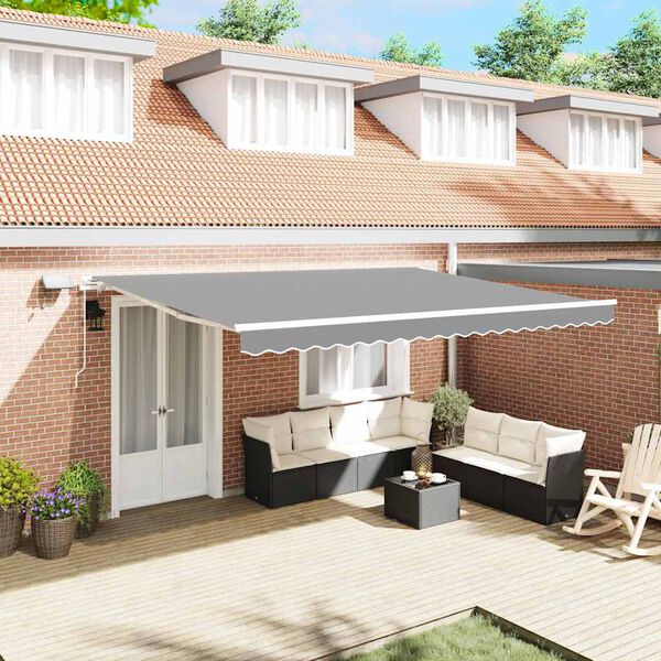 vidaXL Napernyő keret LED -es lámpákkal Fehér 400 × 300 cm Alumínium