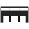 vidaXL fekete tölgy színű áthidalószekrény LED-ekkel 180 x 17 x 102 cm