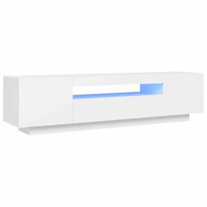 vidaXL feh&eacute;r TV-szekr&eacute;ny LED-l&aacute;mp&aacute;kkal 160 x 35 x 40 cm