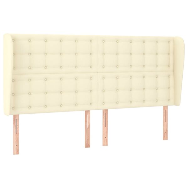 vidaXL kr&eacute;msz&iacute;nű műbőr fejt&aacute;mla sz&aacute;rnyakkal 203x23x118/128 cm