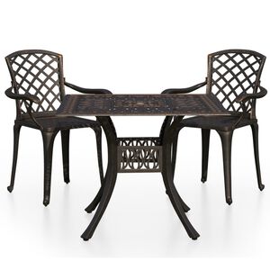 vidaXL 3 r&eacute;szes bronzsz&iacute;nű &ouml;nt&ouml;tt alum&iacute;nium bisztr&oacute;szett