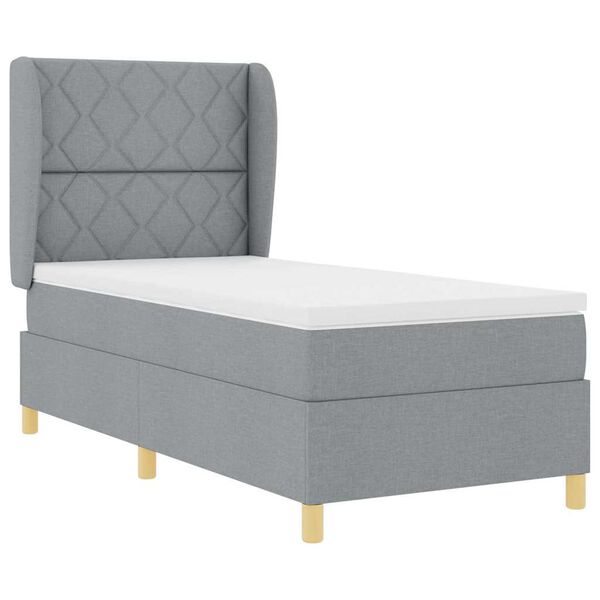 vidaXL Boxspring &aacute;gy matraccal S&ouml;t&eacute;tsz&uuml;rke 90x190 cm Sz&ouml;vet sz&ouml;vet