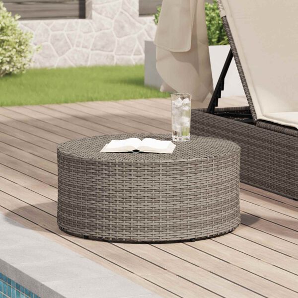 vidaXL K&uuml;lt&eacute;ri K&aacute;v&eacute;z&oacute; Asztalok Sz&uuml;rke &Oslash; 68 x 30 cm Rattan