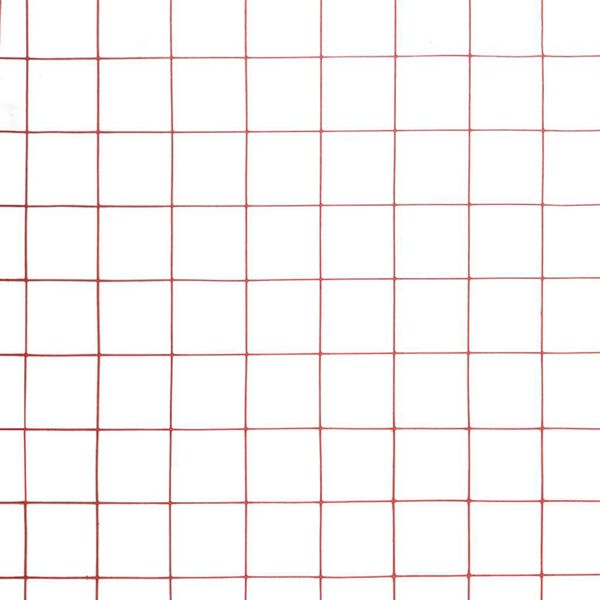 vidaXL piros PVC-bevonat&uacute; ac&eacute;l csirkeh&aacute;l&oacute; dr&oacute;tker&iacute;t&eacute;s 10 x 1 m