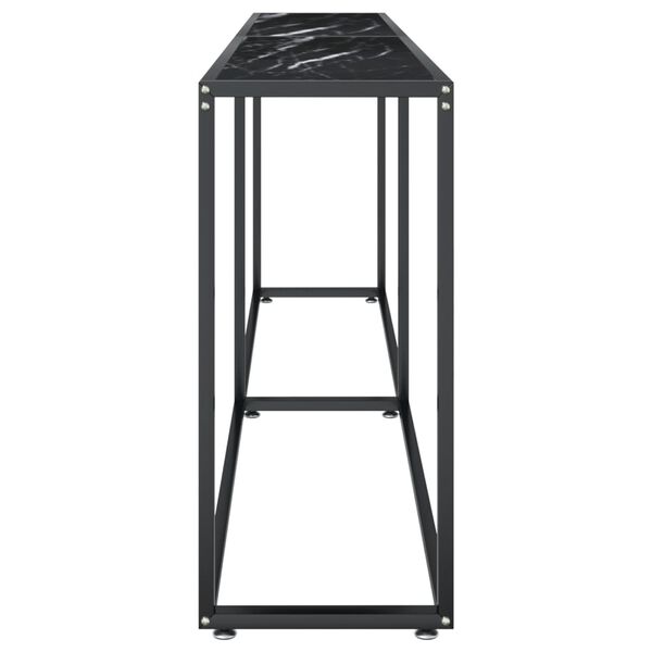 vidaXL fekete m&aacute;rv&aacute;nysz&iacute;nű edzett &uuml;veg t&aacute;lal&oacute;asztal 220 x 35 x 75,5 cm