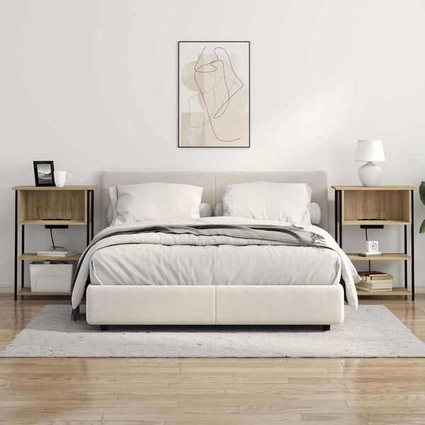 vidaXL &Eacute;jjeliszekr&eacute;ny Sonoma t&ouml;lgy 55 x 31 x 76 cm Faanyag