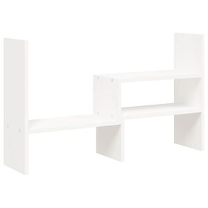 vidaXL feh&eacute;r t&ouml;m&ouml;r fenyőfa monitor&aacute;llv&aacute;ny (39-72) x 17 x 43 cm