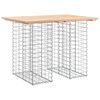 vidaXL t&ouml;m&ouml;r fenyőfa kerti asztal gabion mint&aacute;val 100 x 70 x 72 cm