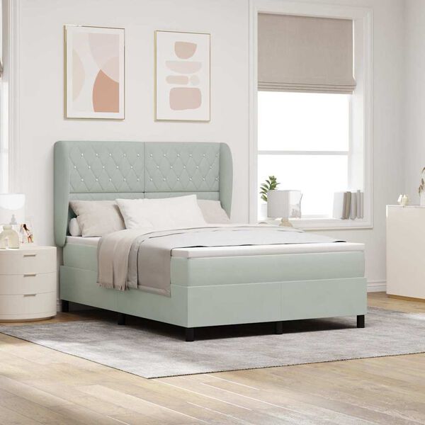 vidaXL Boxrug&oacute;s &aacute;gy matracmal Vil&aacute;gossz&uuml;rke 200 x 140 cm B&aacute;rsony