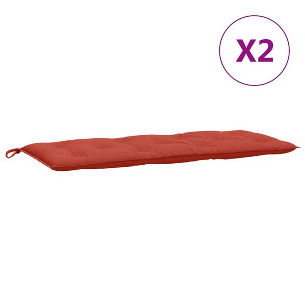 vidaXL 2 db melange piros szövet kerti padpárna 120 x 50 x 7 cm